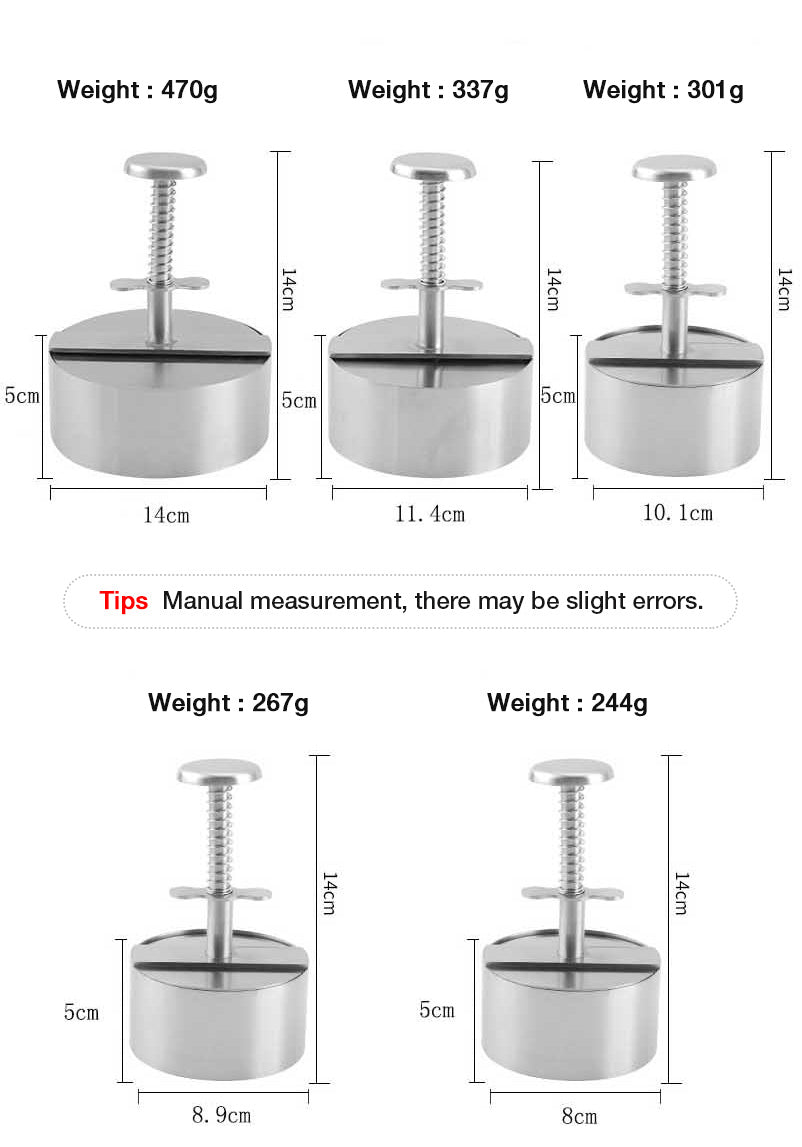 Manual Hamburger Patty Press With Nonstick Surface For Easy Burgers