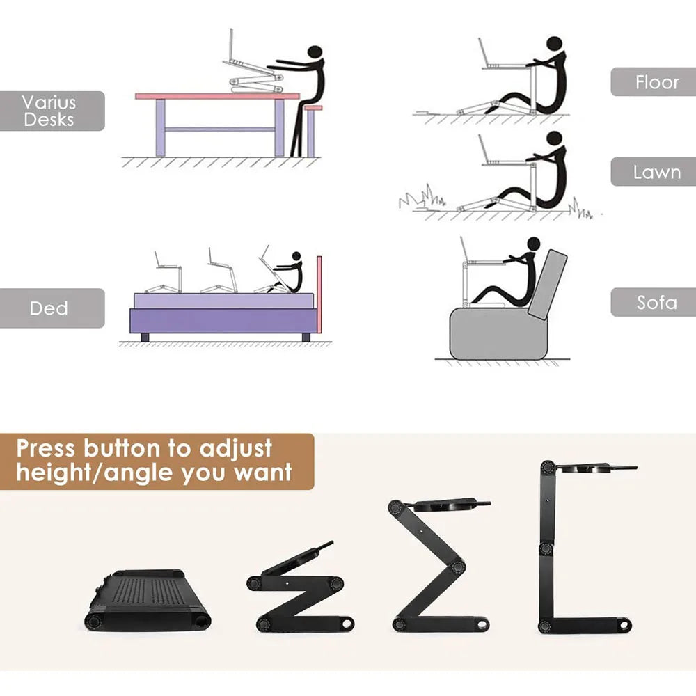 Laptop Stand With 360-Degree Adjustability And Built-In Cooling Fan For Comfort