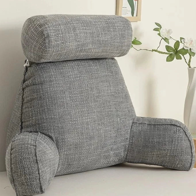 Ergonomic Lumbar Cushion With Adjustable Headrest And Soft Armrests