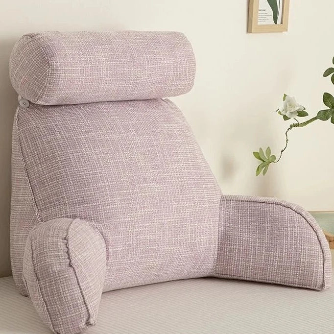 Ergonomic Lumbar Cushion With Adjustable Headrest And Soft Armrests