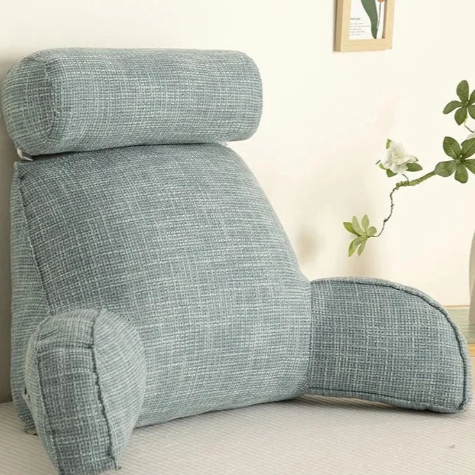 Ergonomic Lumbar Cushion With Adjustable Headrest And Soft Armrests