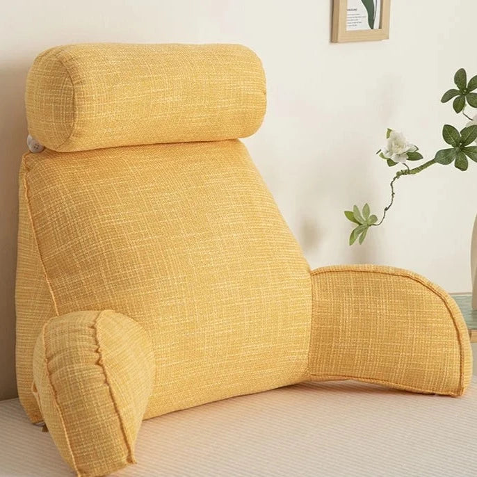 Ergonomic Lumbar Cushion With Adjustable Headrest And Soft Armrests