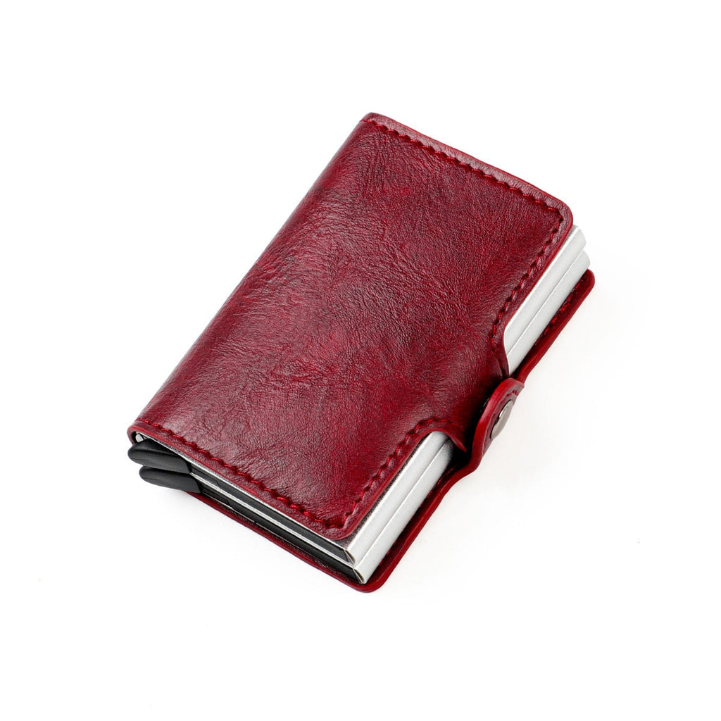 Everyday Essential Leather Wallet Card Holder With Pop Up RFID Blocking Slim And Secure