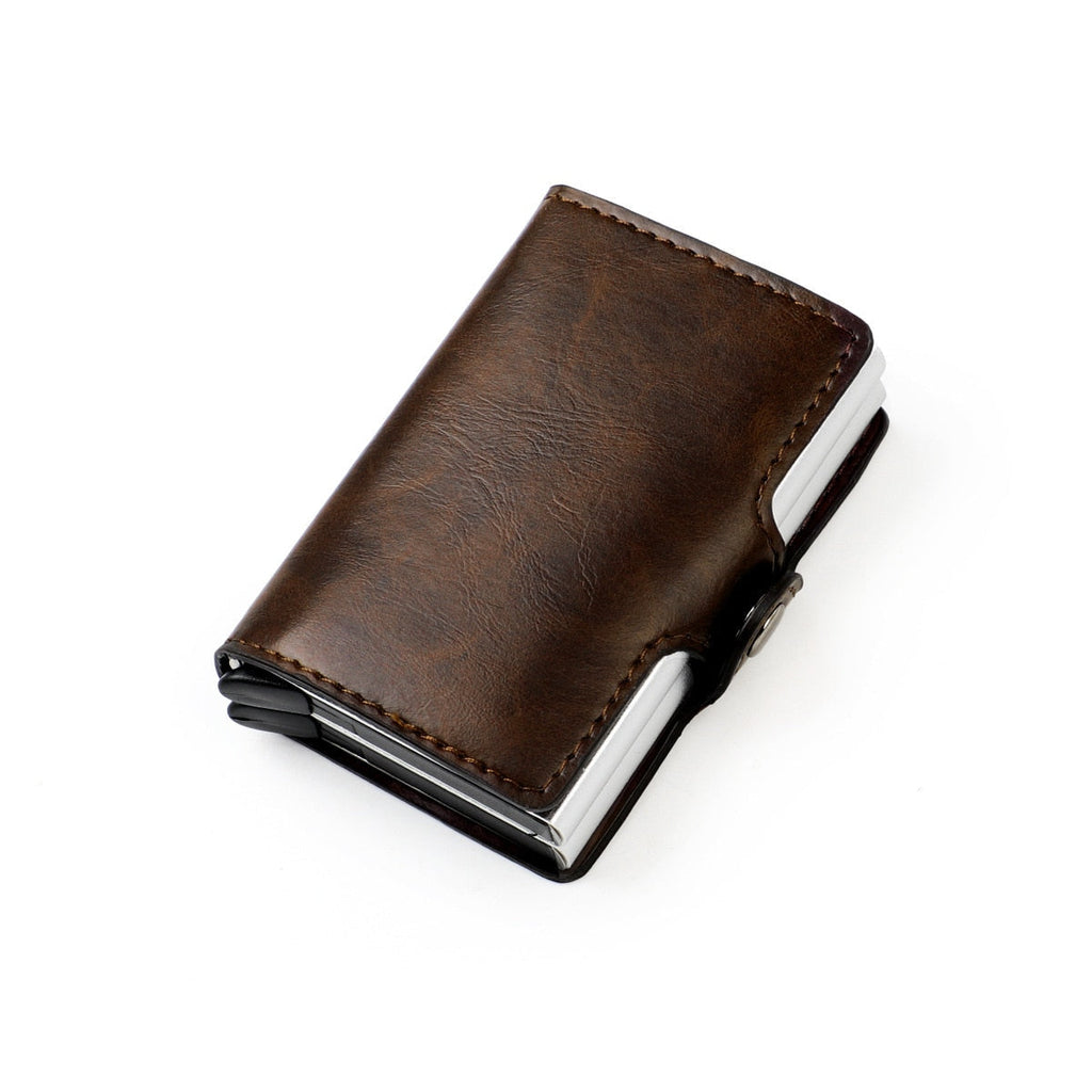Everyday Essential Leather Wallet Card Holder With Pop Up RFID Blocking Slim And Secure