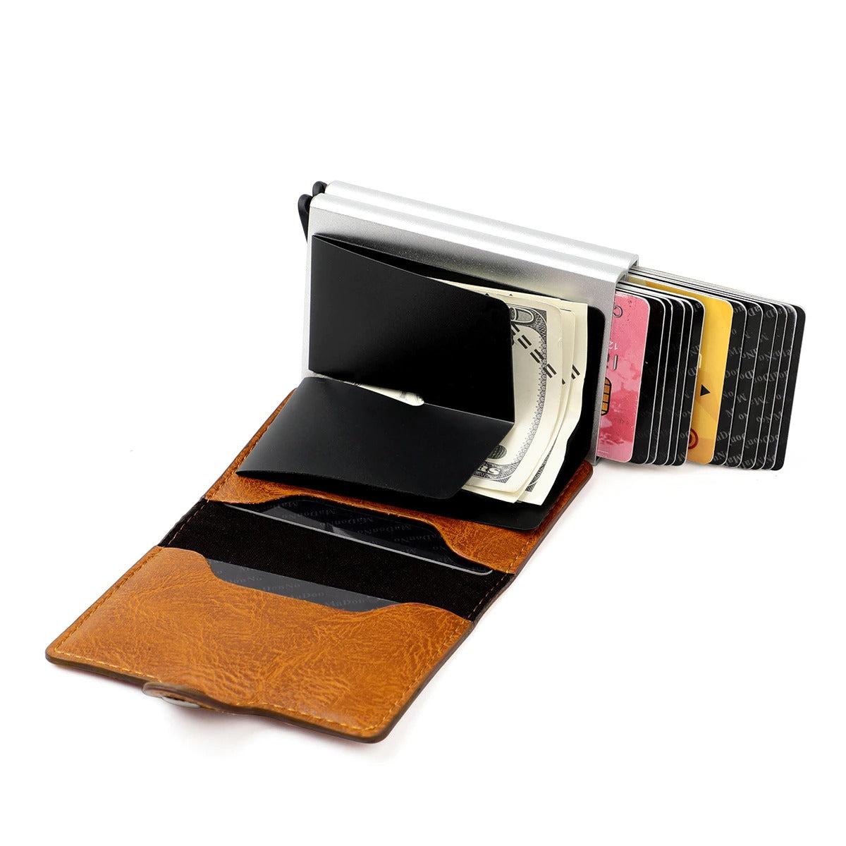 Everyday Essential Leather Wallet Card Holder With Pop Up RFID Blocking Slim And Secure