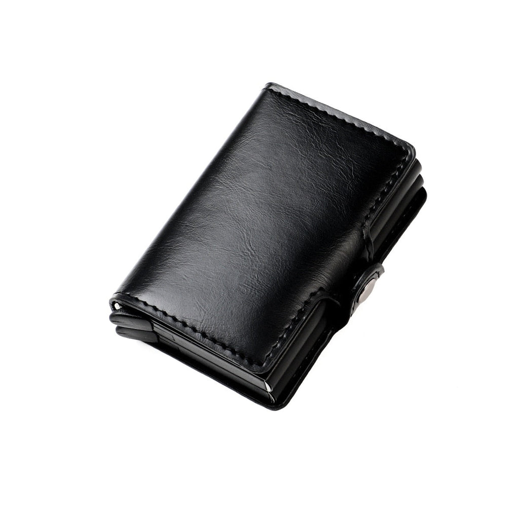 Everyday Essential Leather Wallet Card Holder With Pop Up RFID Blocking Slim And Secure