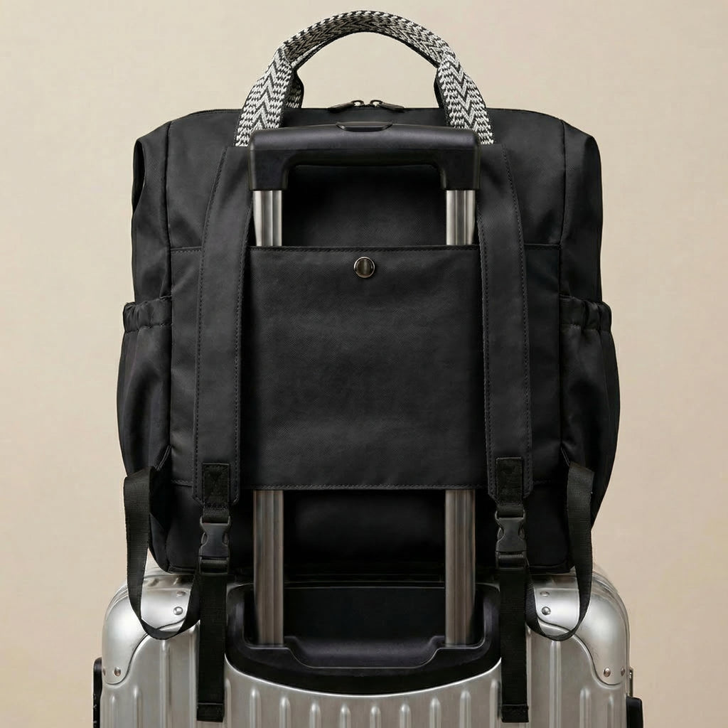 Lightweight Tote Bag With 15-Pocket Design And Convertible Straps For Easy Organization