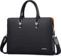 Executive Leather Briefcase With Multi Pocket Design And Padded Handles For Laptops