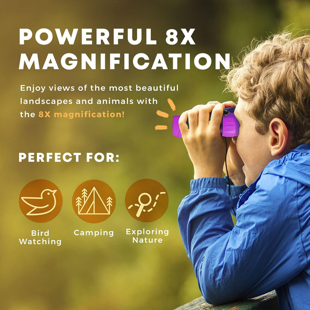 Explorer's Choice 8x21 Magnification Kids Binoculars For Outdoor Adventures