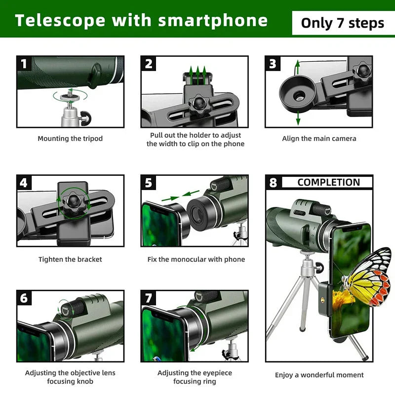 Explorer's Choice 80x Monocular For Birding And Outdoor Exploration