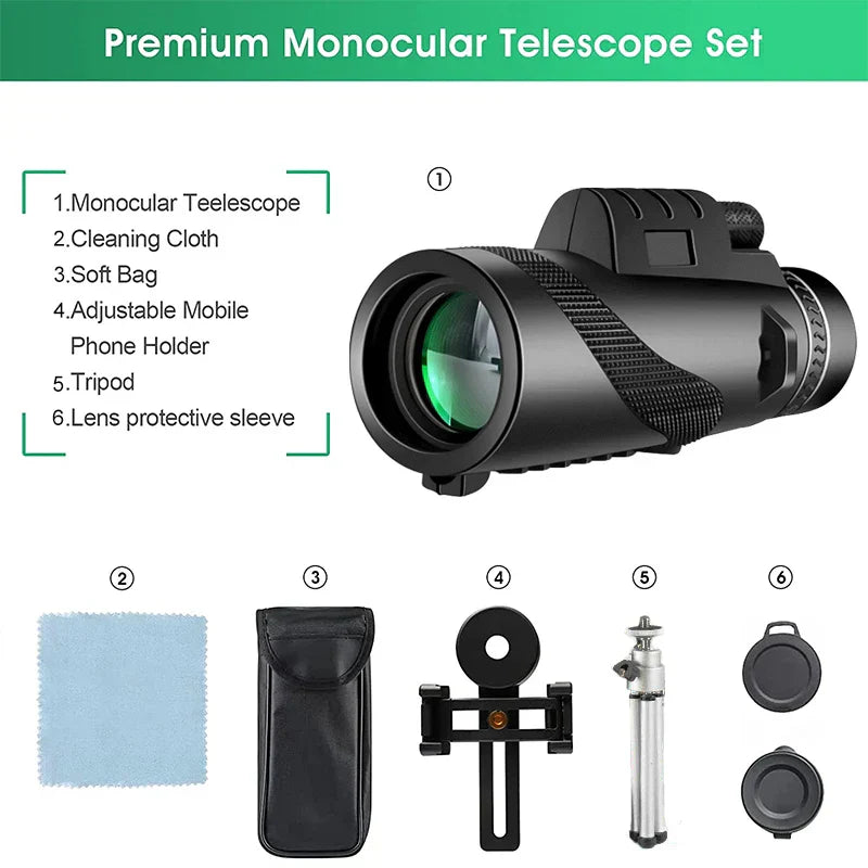 Explorer's Choice 80x Monocular For Birding And Outdoor Exploration