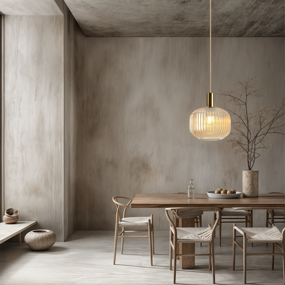 Marise Pendant Lights With Fluted Glass Nordic Decor
