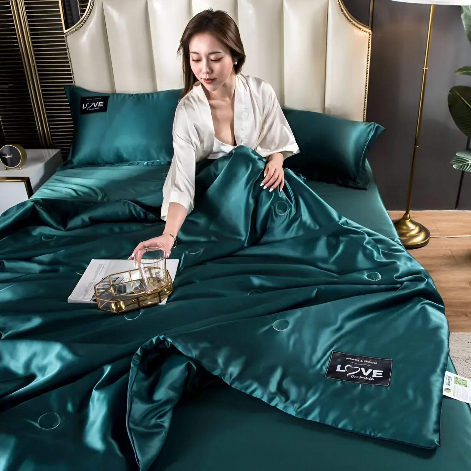 Fluffina Silk Satin Bedding Collection For All-Season Comfort