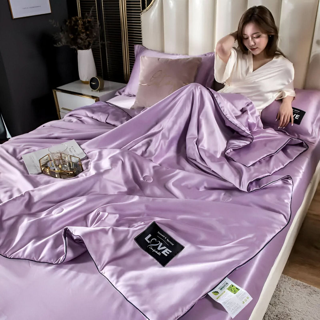 Fluffina Silk Satin Bedding Collection For All-Season Comfort