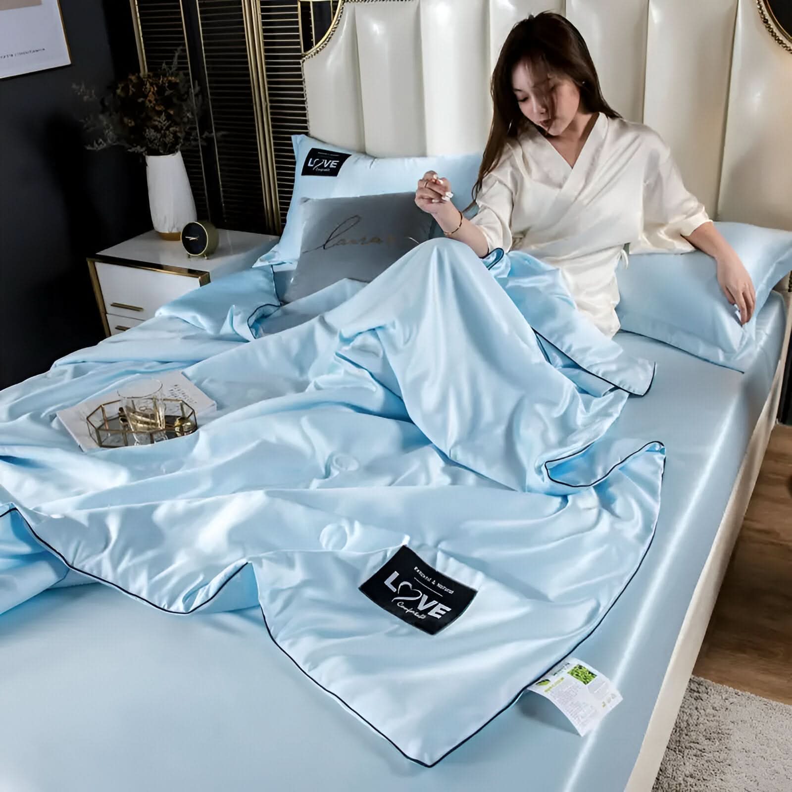 Fluffina Silk Satin Bedding Collection For All-Season Comfort