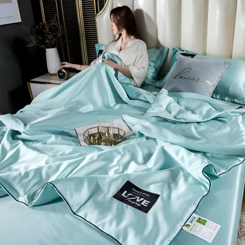 Fluffina Silk Satin Bedding Collection For All-Season Comfort