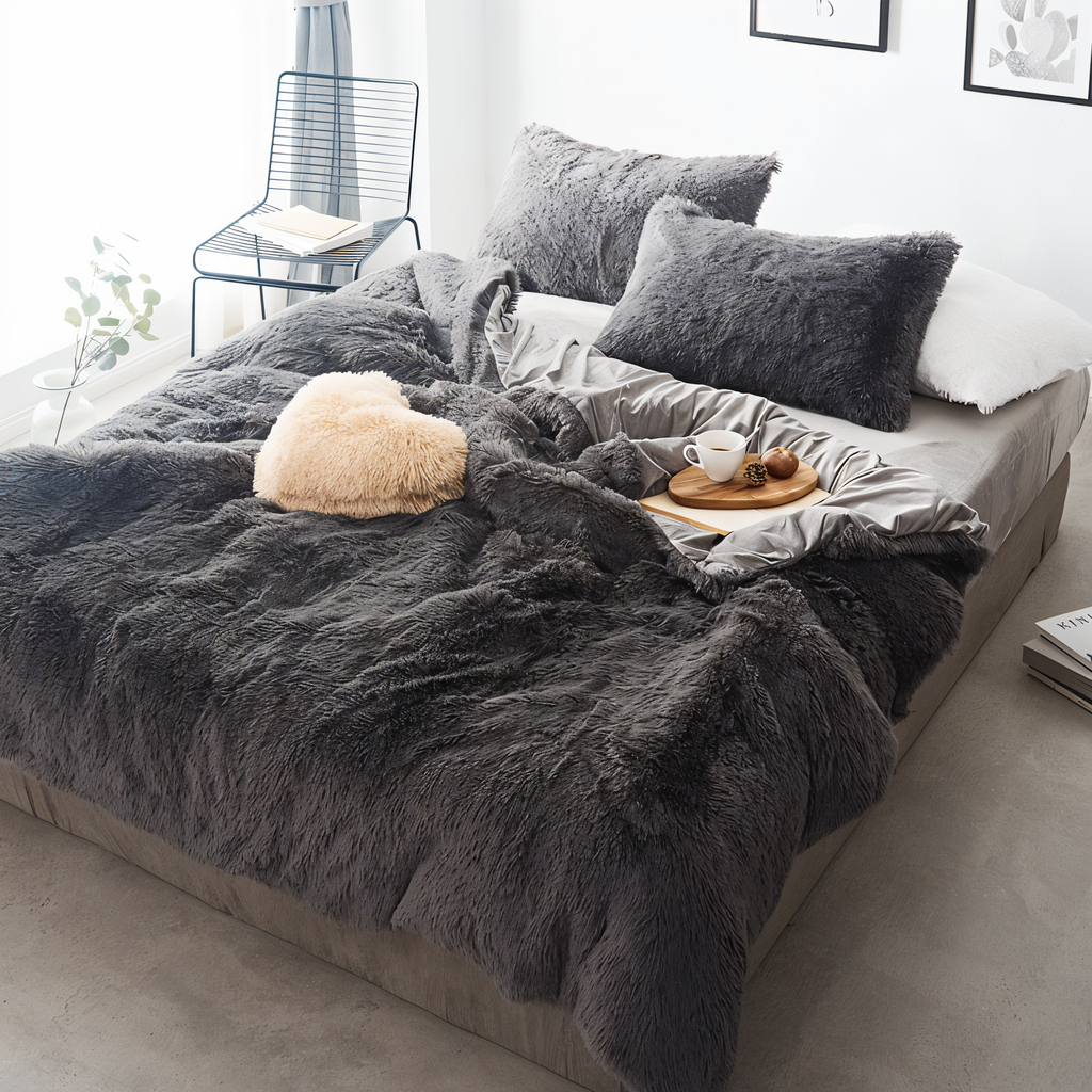 FLUFFUREST Plush Fleece Bedding Set For Year Round Comfort