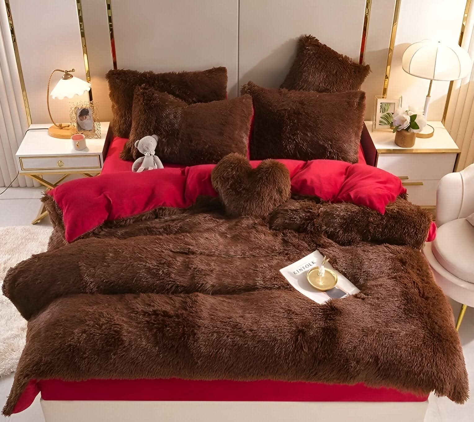 FLUFFUREST Plush Fleece Bedding Set For Year Round Comfort