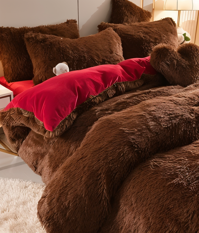 FLUFFUREST Plush Fleece Bedding Set For Year Round Comfort
