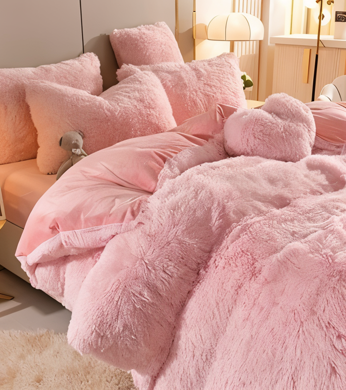 FLUFFUREST Plush Fleece Bedding Set For Year Round Comfort