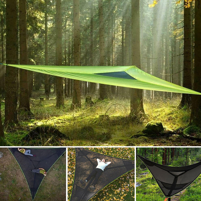 Family Adventure Large-Group Hammock Featuring 3-Point Anchor For Camping