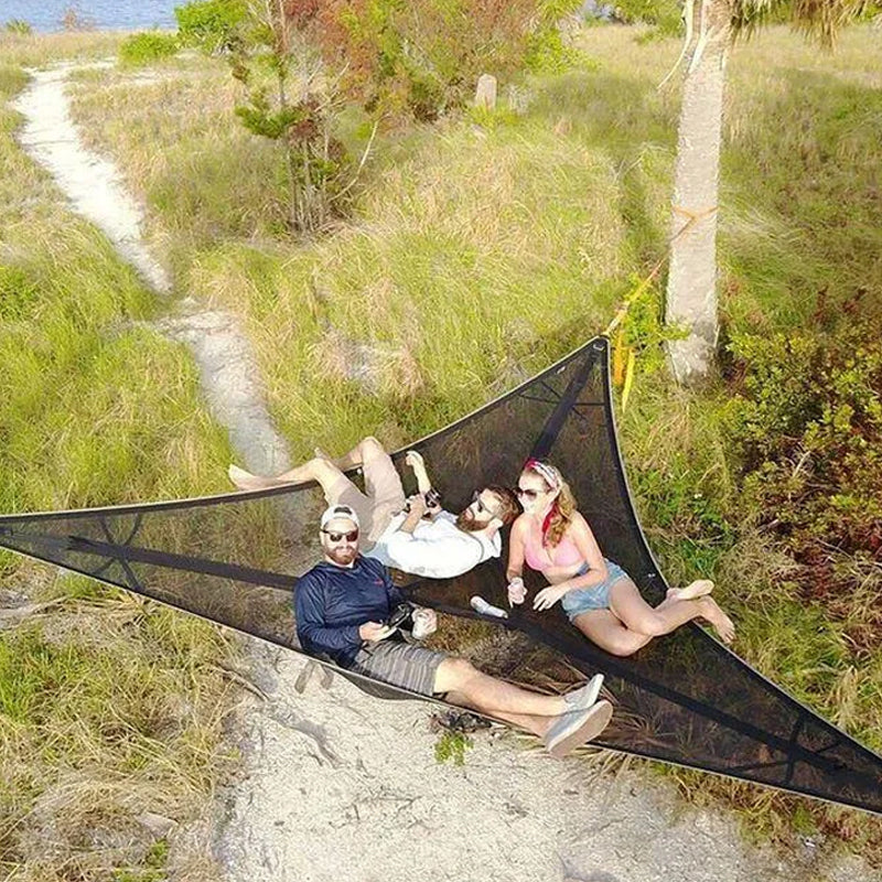 Family Adventure Large-Group Hammock Featuring 3-Point Anchor For Camping