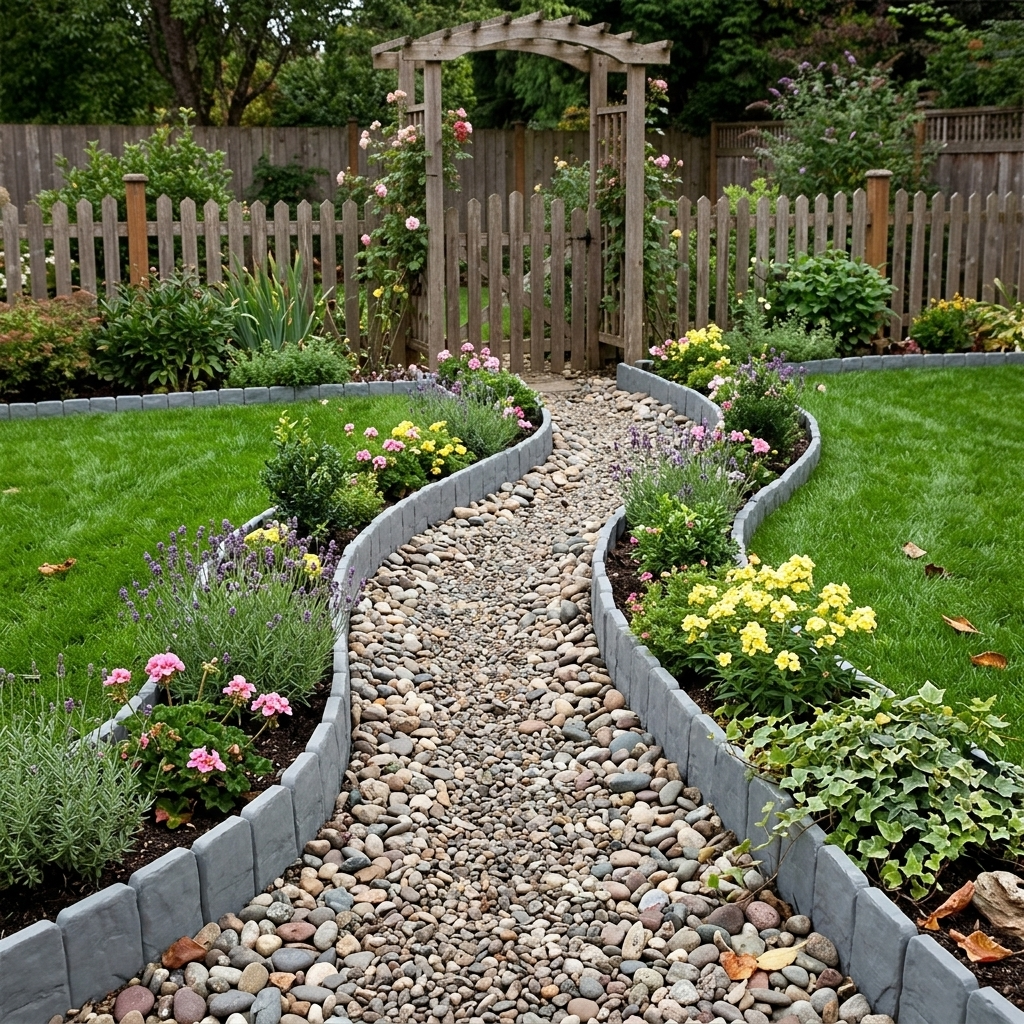 Faux Stone Look Edging Panels for Gardens, Easy Install and Flexible Border Design