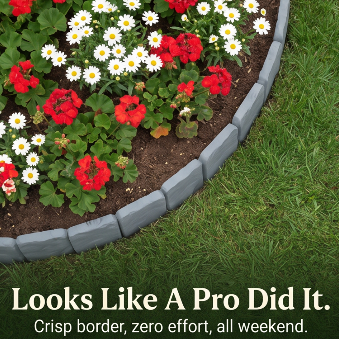 Faux Stone Look Edging Panels for Gardens, Easy Install and Flexible Border Design