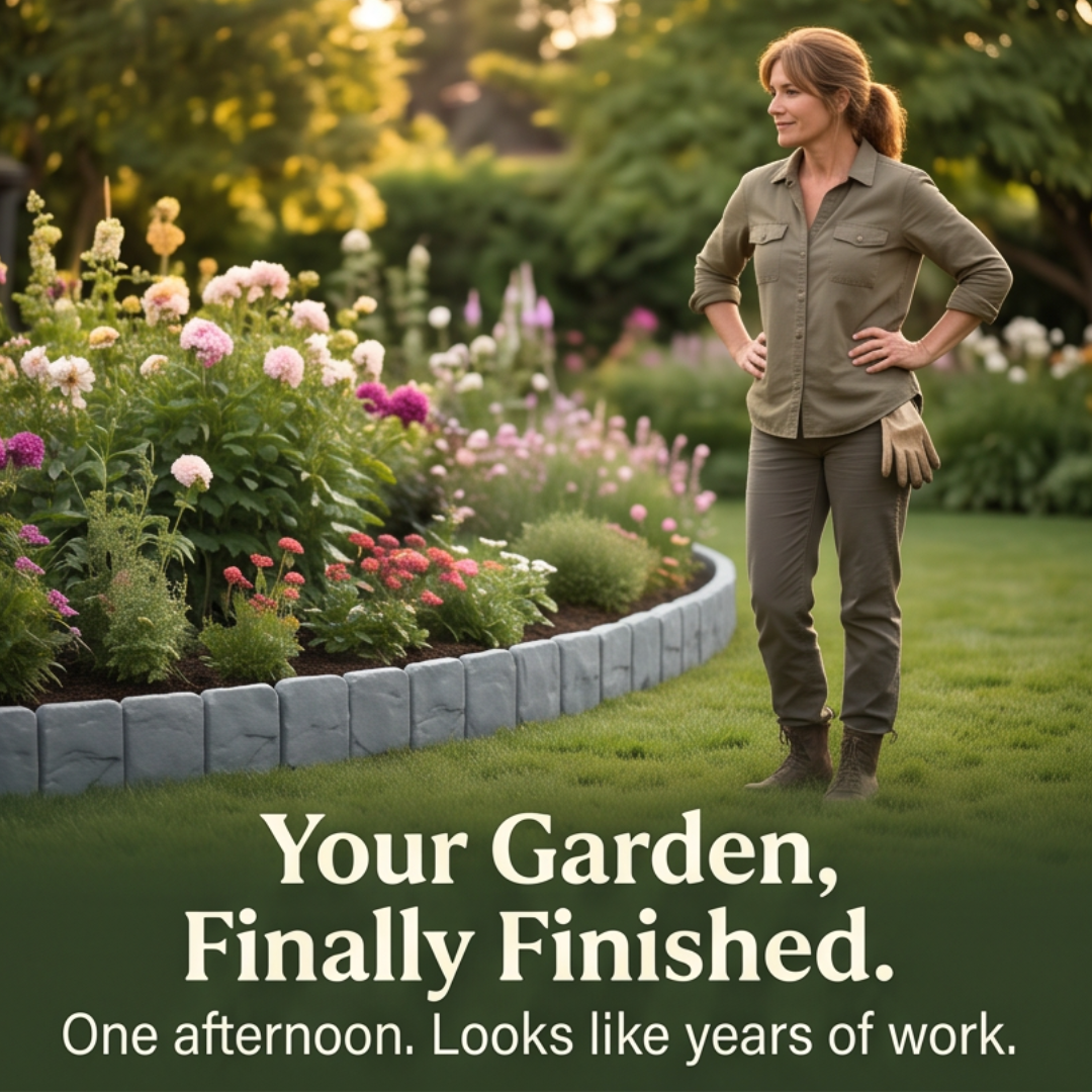 Faux Stone Look Edging Panels for Gardens, Easy Install and Flexible Border Design