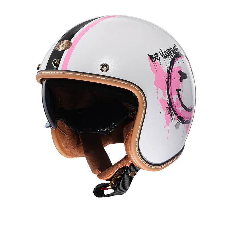 Featherlite Series Retro Open Face Helmet With Lightweight Comfort For Safe Riding
