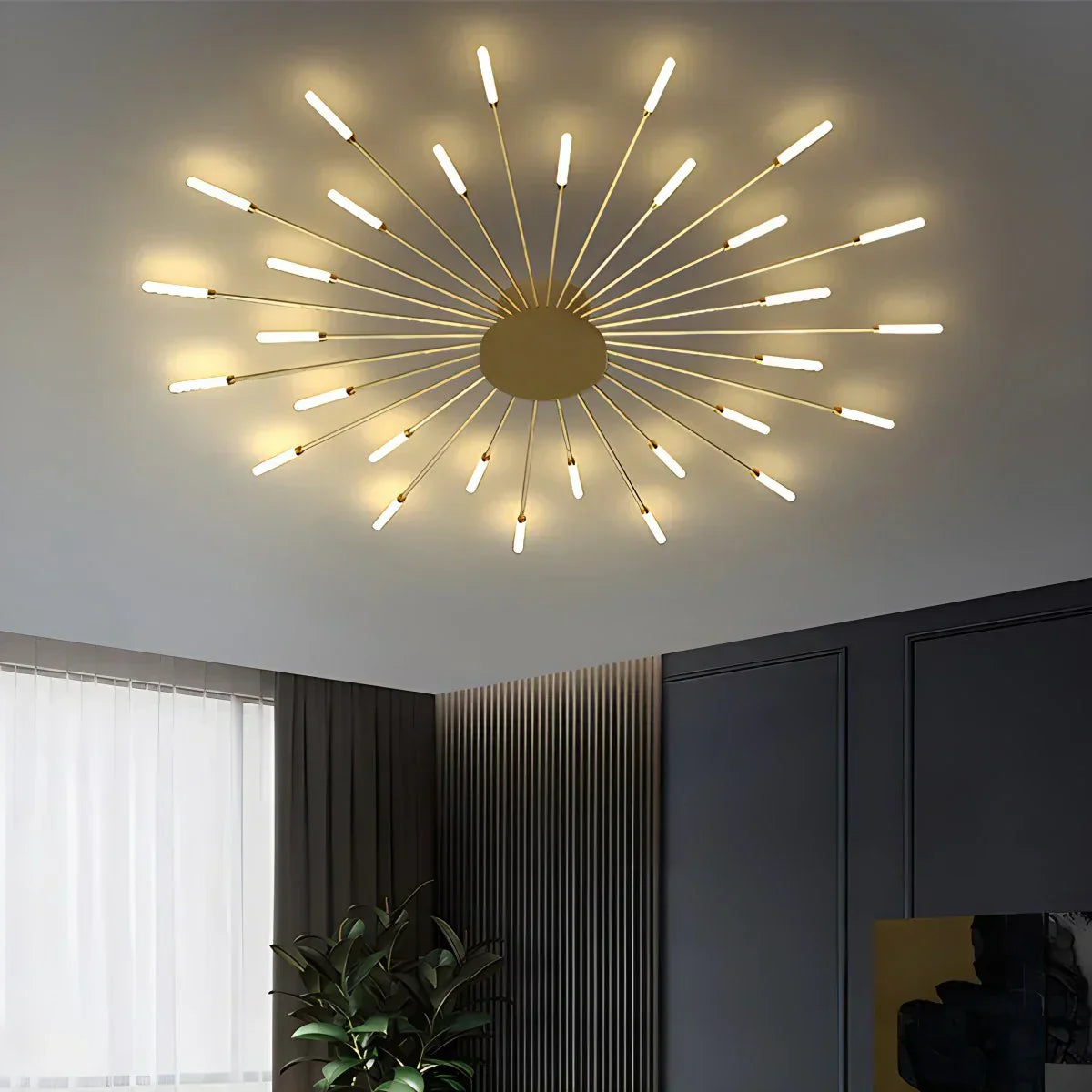 Fireworks-Inspired Starburst Ceiling Fixture For Modern Homes