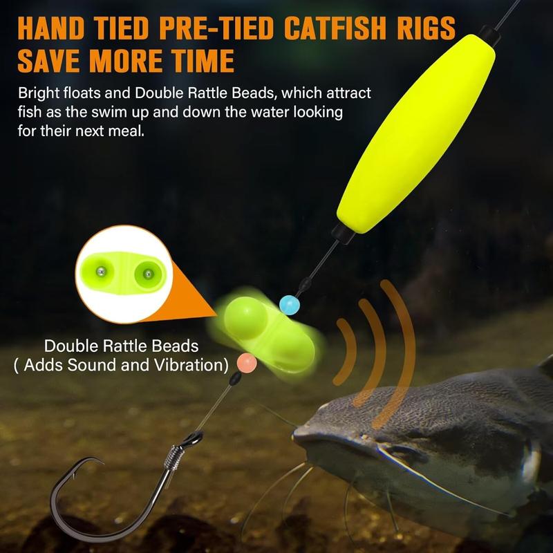 Fishing Essentials Pre-Rigged Catfish Rig With Adjustable Depth For Easy Setup