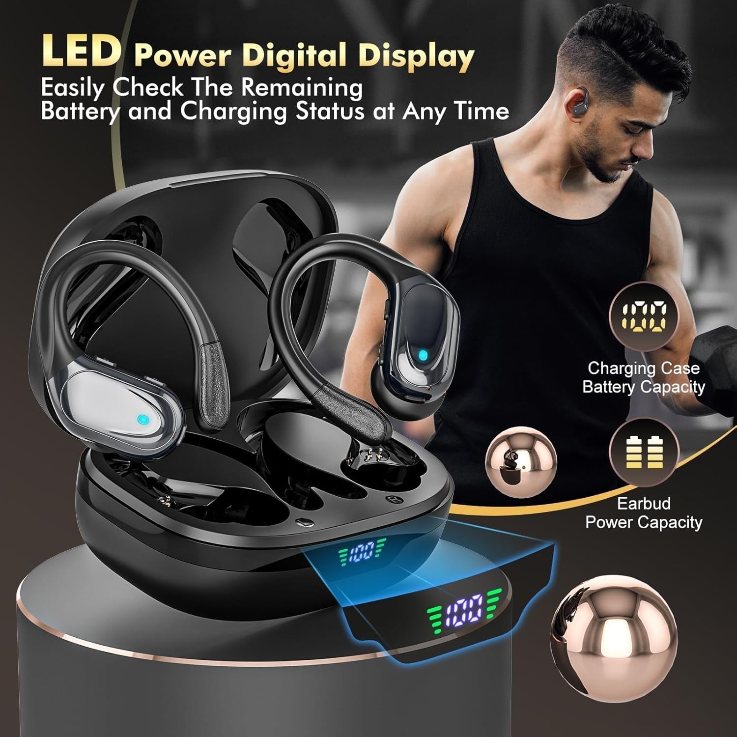 FitSyncbud Waterproof Earbuds With Secure-Fit And 80-Hour Battery