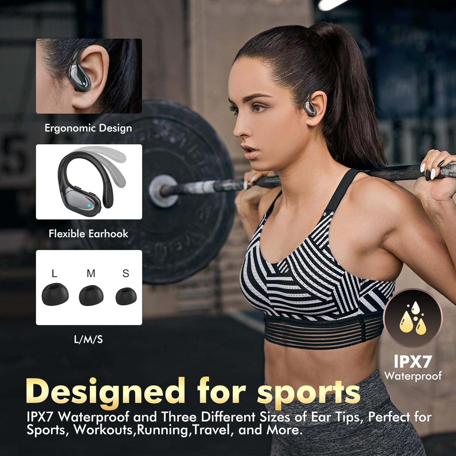 FitSyncbud Waterproof Earbuds With Secure-Fit And 80-Hour Battery