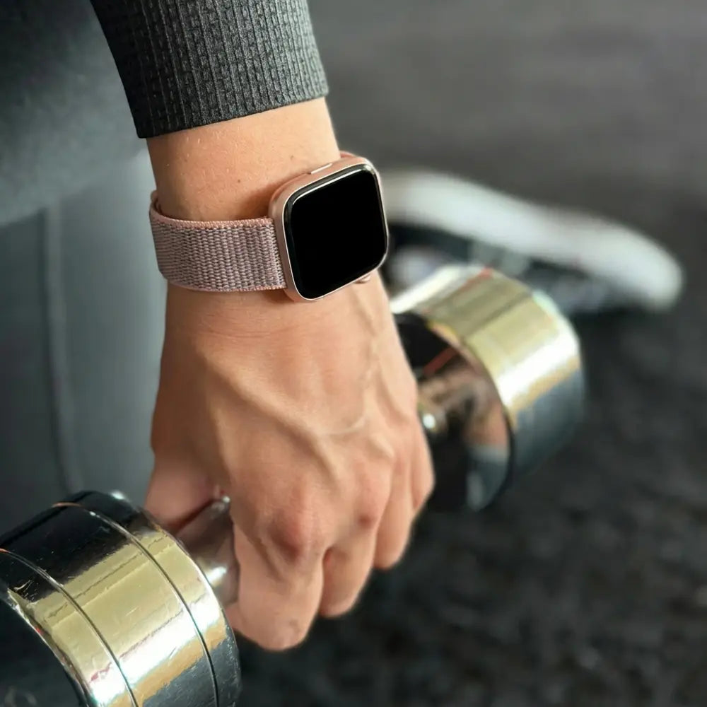Chic Pink Nylon Wrist Strap For Fitbit Versa 2 Watch