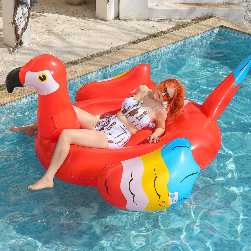 Flamingo Pool Float With Vibrant Inflatable Island And Ample Lounge Space