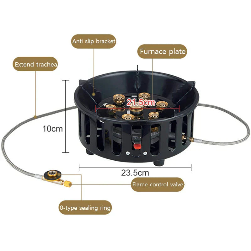 FlammaTrek Foldable Outdoor Gas Cooker With Stainless Steel Build