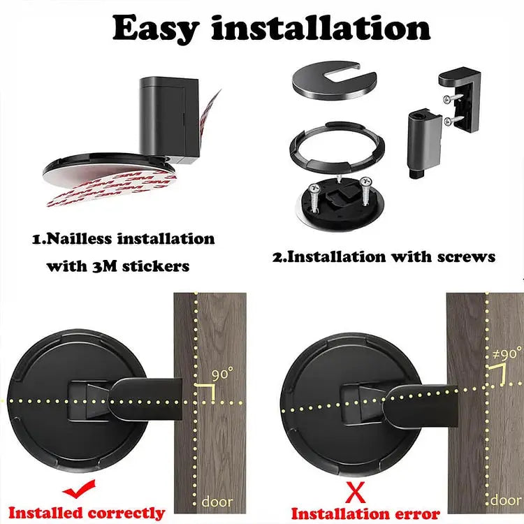 Door Stopper With Press Lock In Durable Zinc Alloy For Secure Door Control