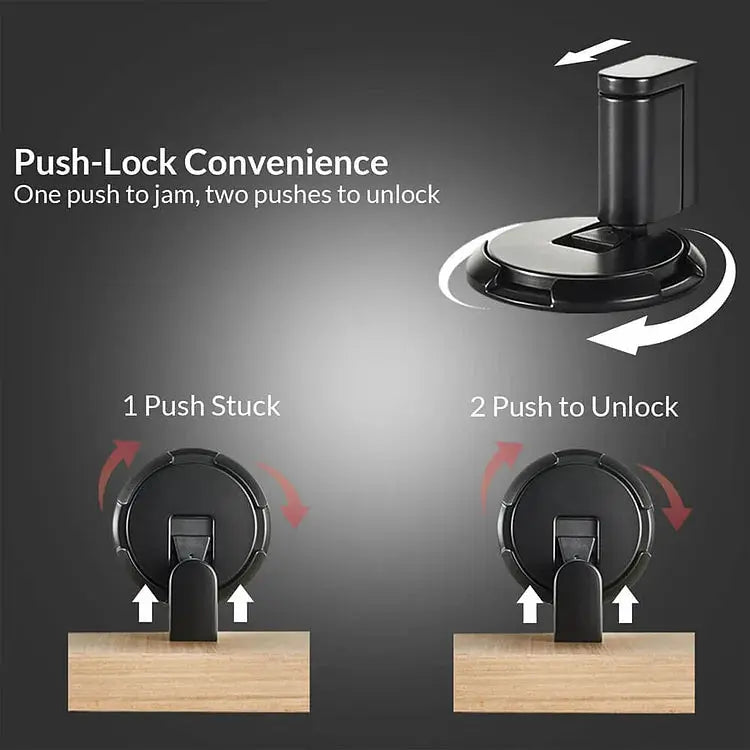 Door Stopper With Press Lock In Durable Zinc Alloy For Secure Door Control