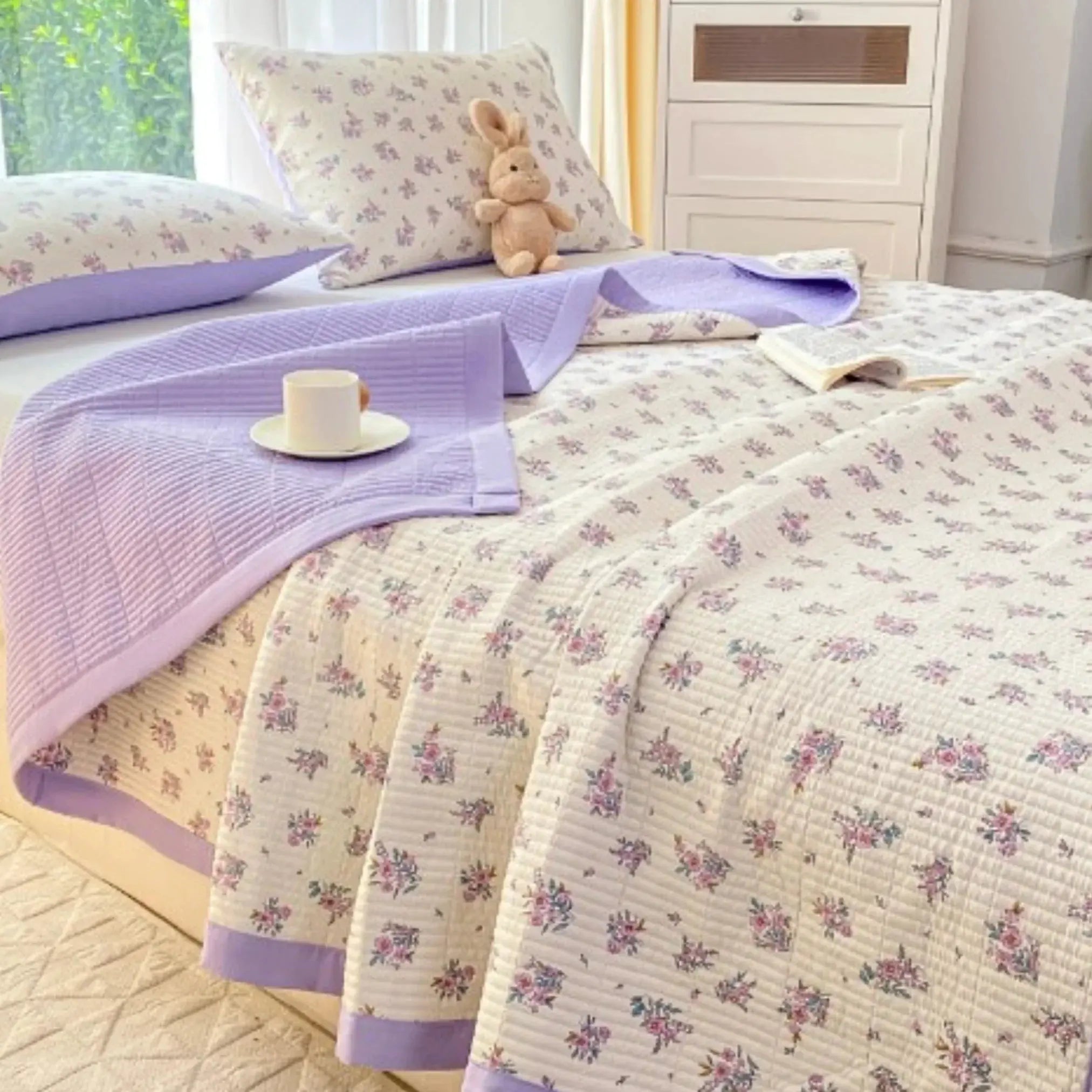 Floral Bedding Set With Soft Microfiber Duvet Covers And Hidden Zipper Year-Round Comfort