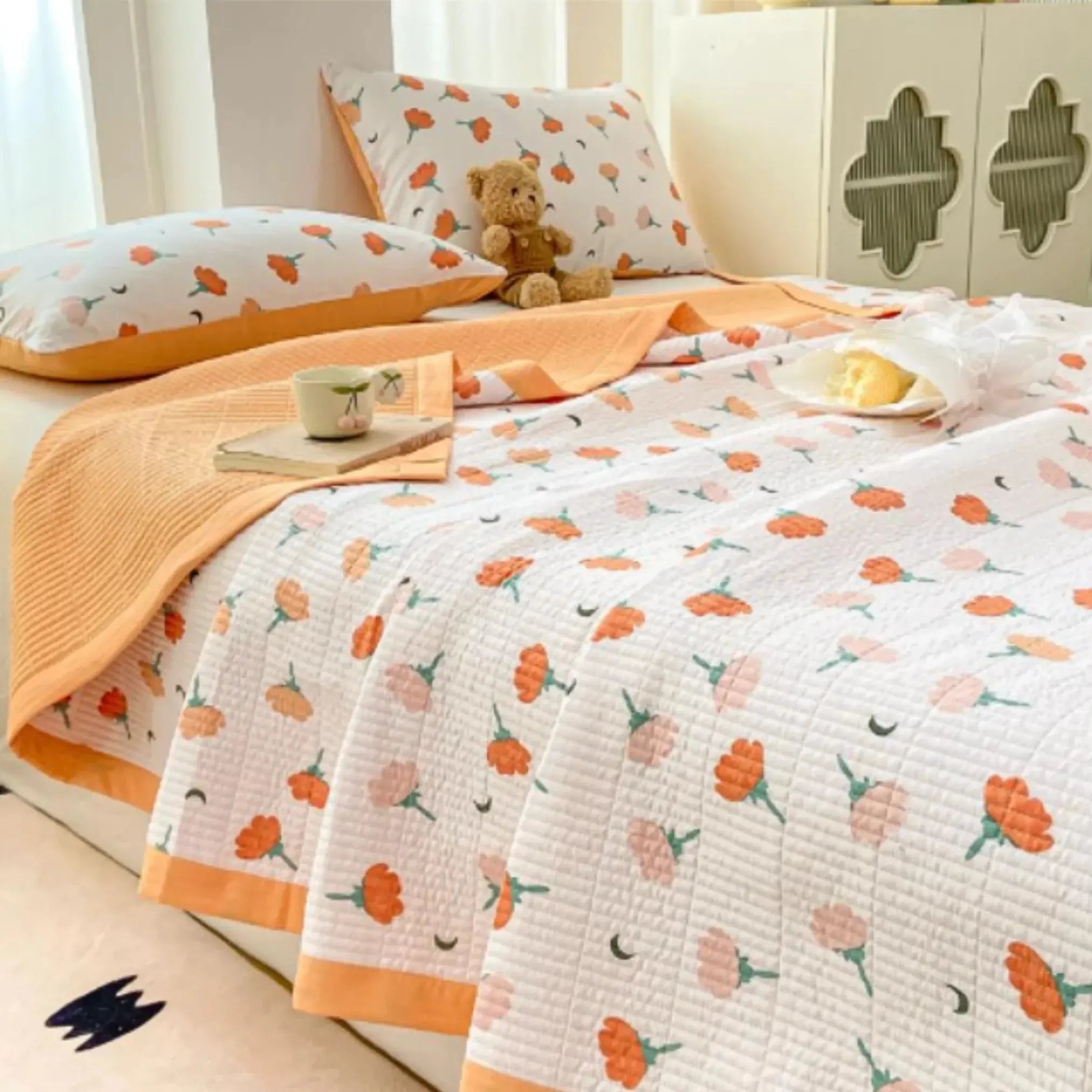 Floral Bedding Set With Soft Microfiber Duvet Covers And Hidden Zipper Year-Round Comfort