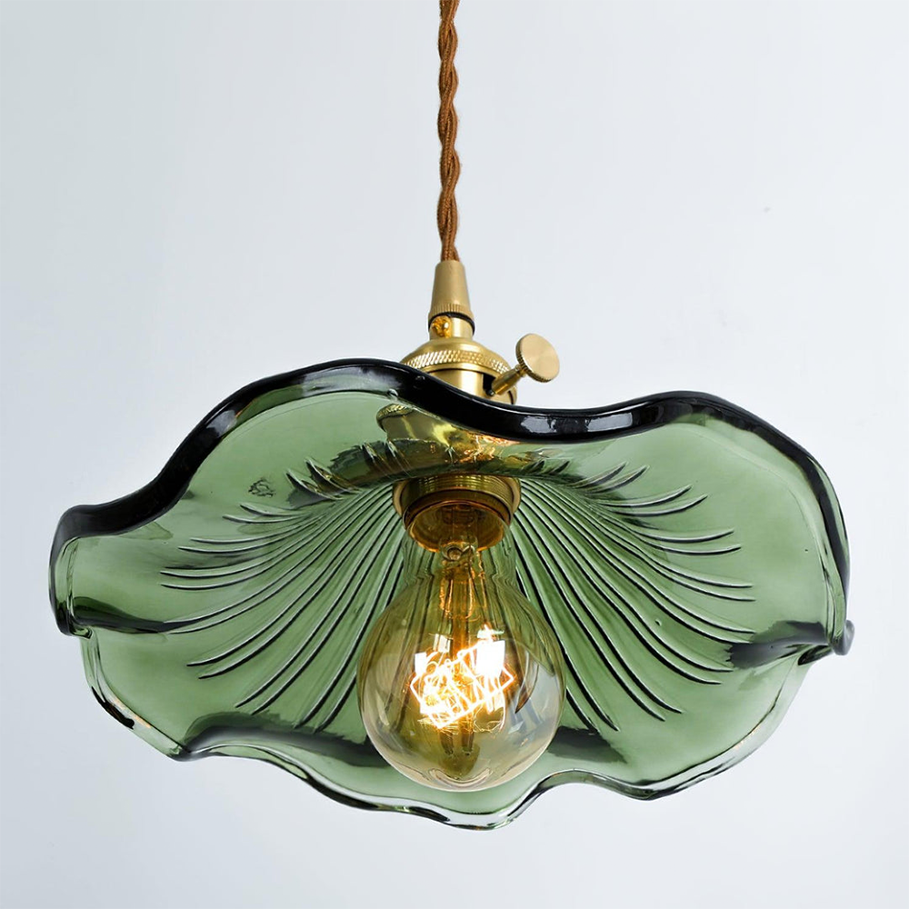 Larella Pendant Light In Floral Glass With Warm Ambience And LED E27