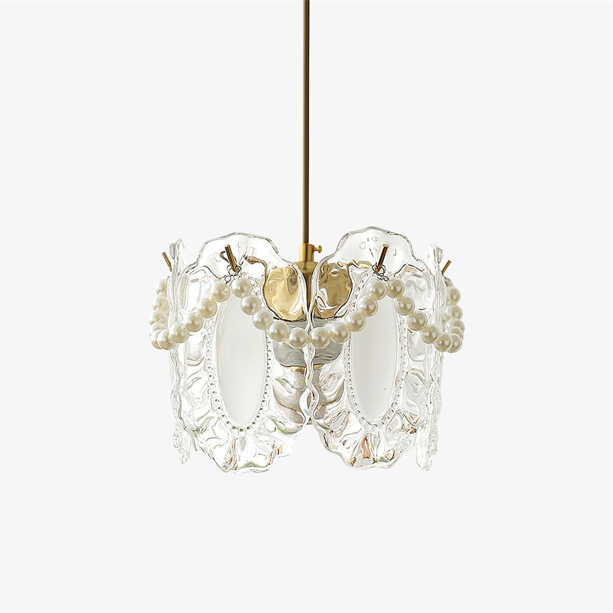 Laviere Floral Glass Pendant With Natural Look Shade