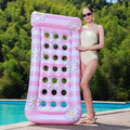 Floral Inflatable Lounge Chair With Ergonomic Comfort For Poolside Relaxation