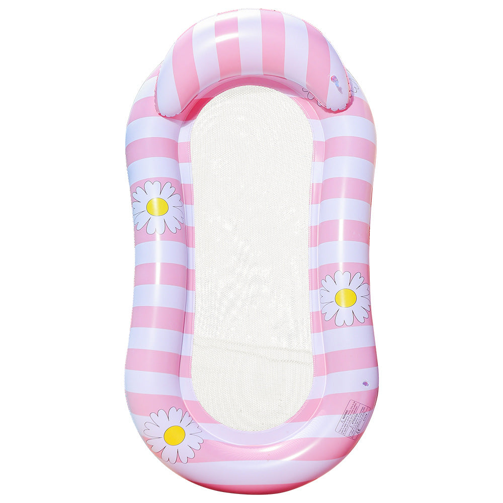 Floral Inflatable Lounge Chair With Ergonomic Comfort For Poolside Relaxation