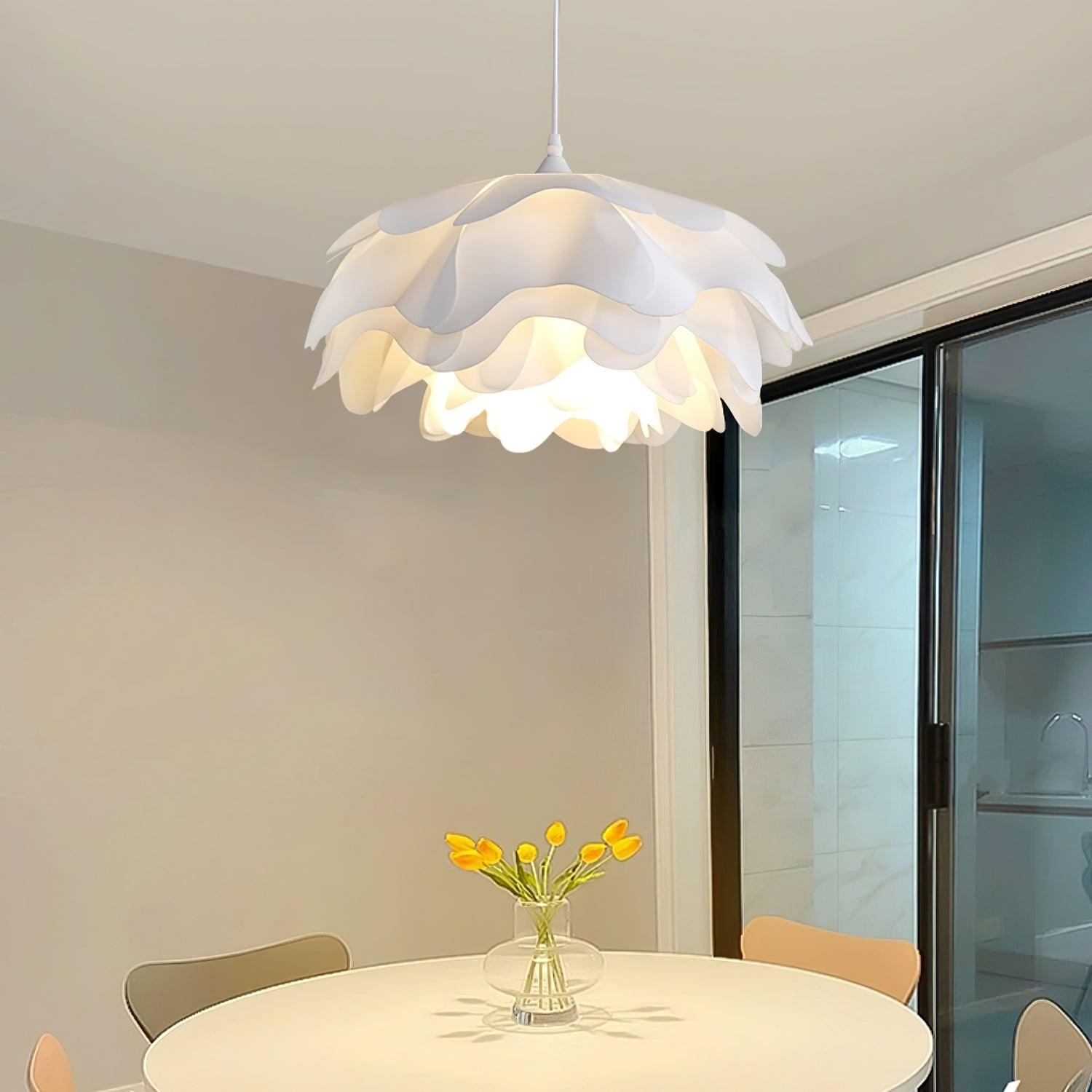 White Beautiful Blossom Pendant Light For Warm Home Ambience