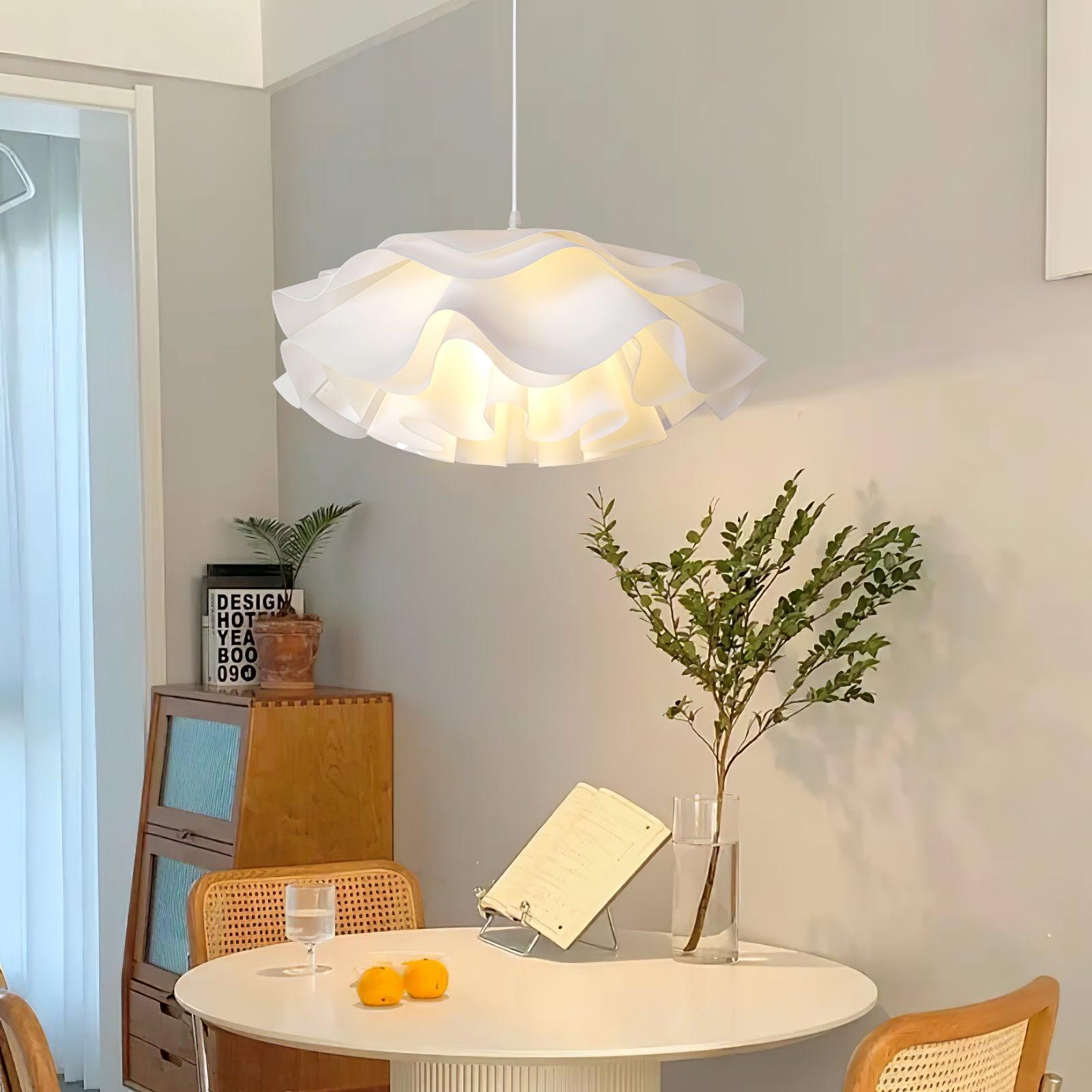 White Beautiful Blossom Pendant Light For Warm Home Ambience