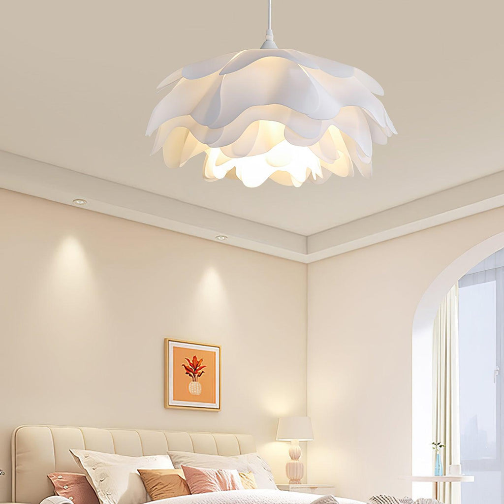 White Beautiful Blossom Pendant Light For Warm Home Ambience