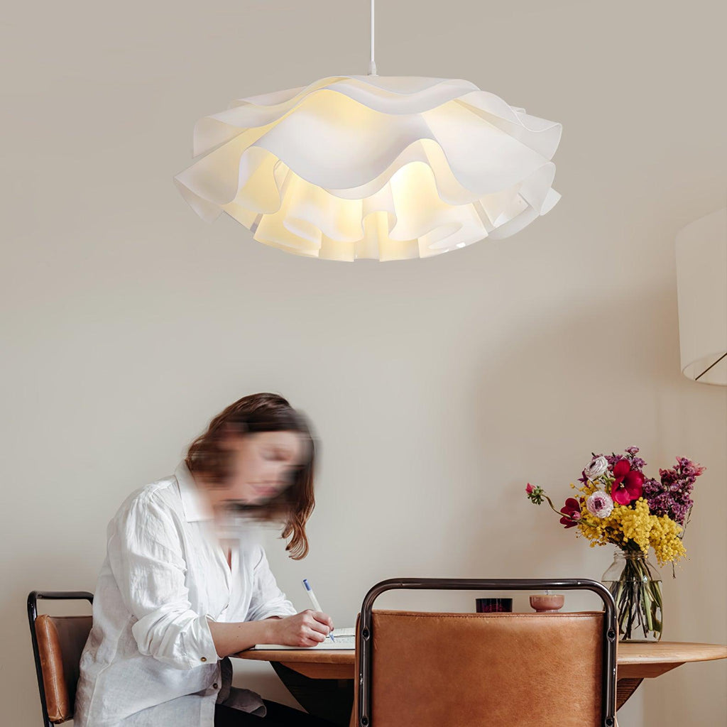 White Beautiful Blossom Pendant Light For Warm Home Ambience