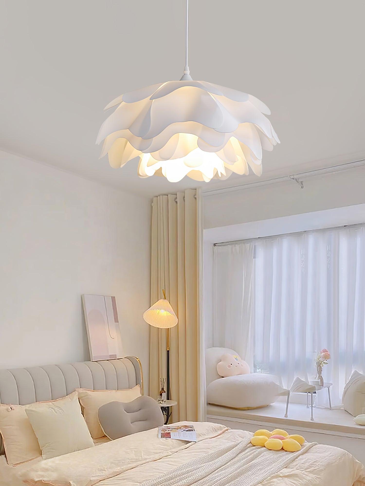 White Beautiful Blossom Pendant Light For Warm Home Ambience